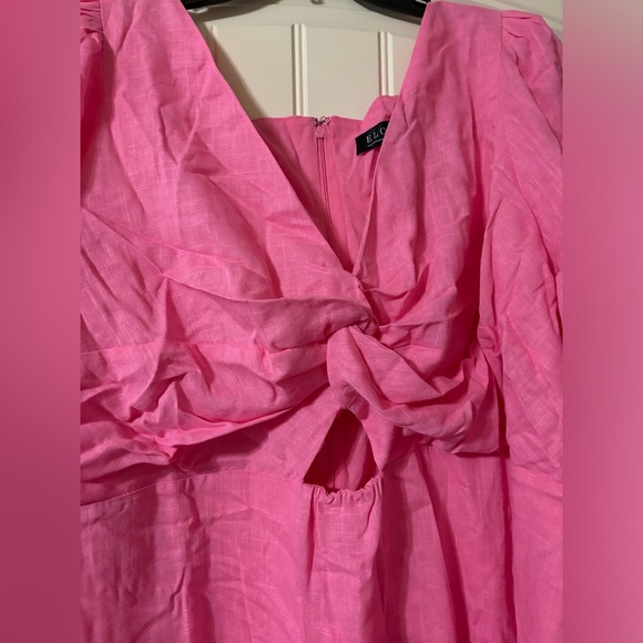ELOQUII Twist Bodice Puff Sleeve Dress - Picture 7 of 10